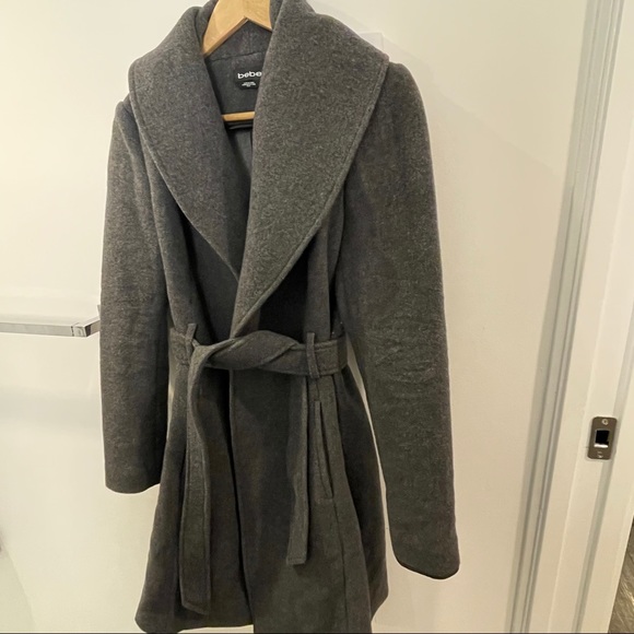 Bebe wool wrap coat grey - Picture 4 of 7